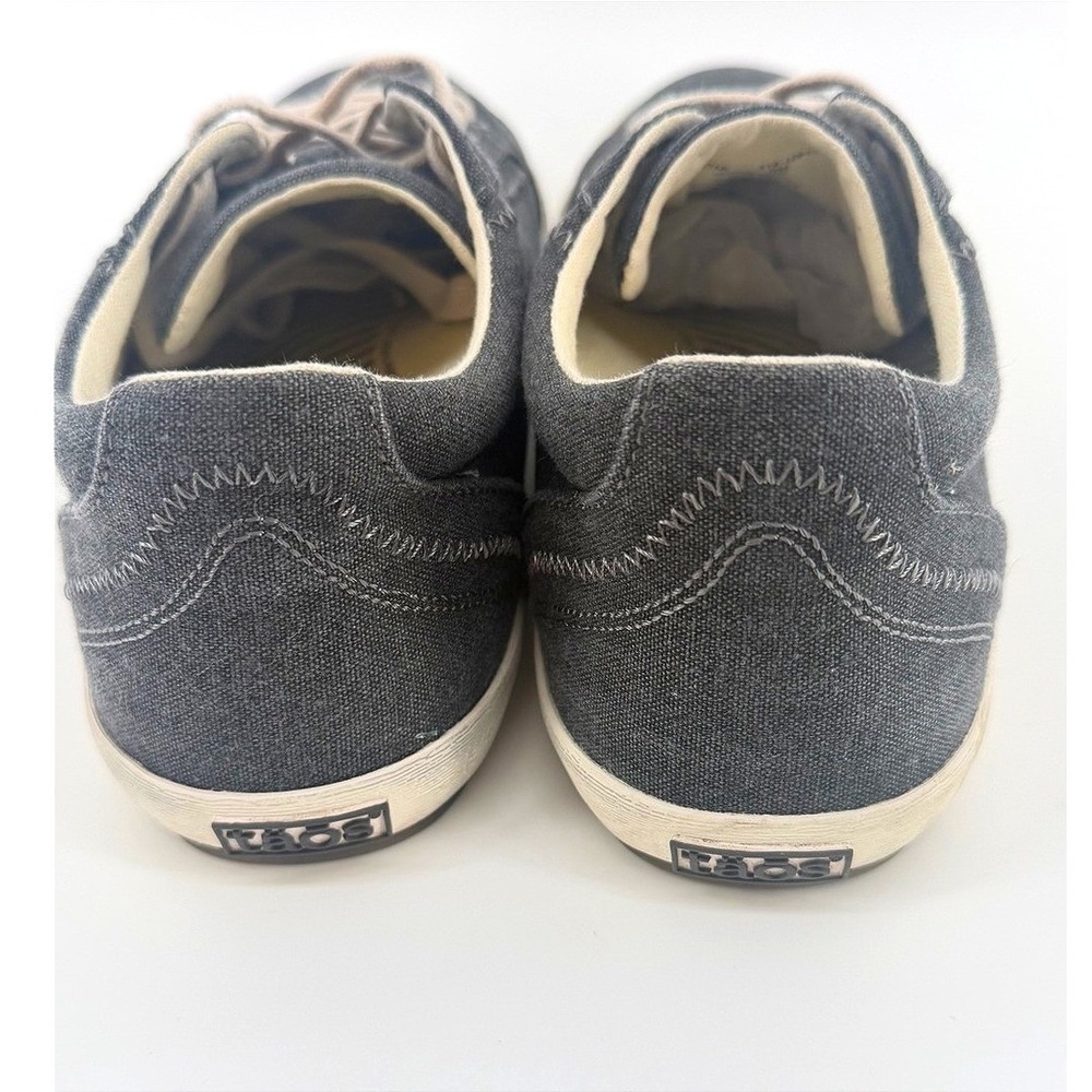 Taos Star Womens 10 Charcoal Gray Canvas Lace Up Low Top Sneakers - Picture 5 of 8
